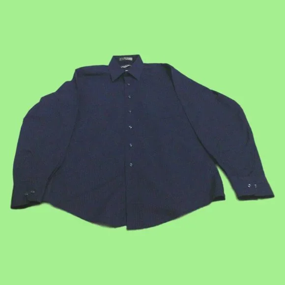 Van Heusen Men's Shirt Casual/Dress Long Sleeve Poly/Cotton Purple 15.5 (34/35) - Picture 16 of 16